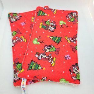 Walt DISNEY Mickey Mouse Minnie Mouse Christmas Washcloths 2 Flannel